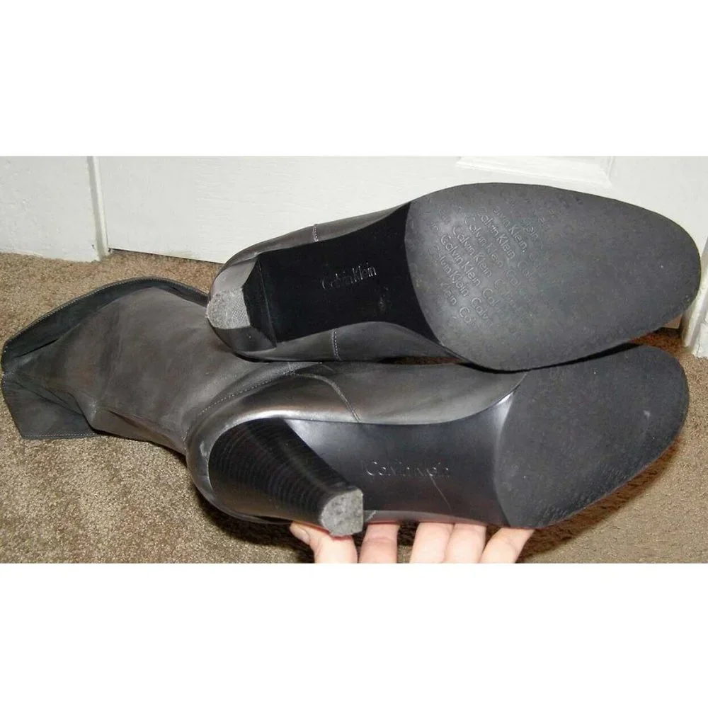 Over the Knee Calvin Klein sz 9 Gray Leather Boots